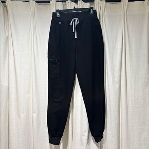 Figs Black High Waisted Zamora Scrub Pants - Medium Tall